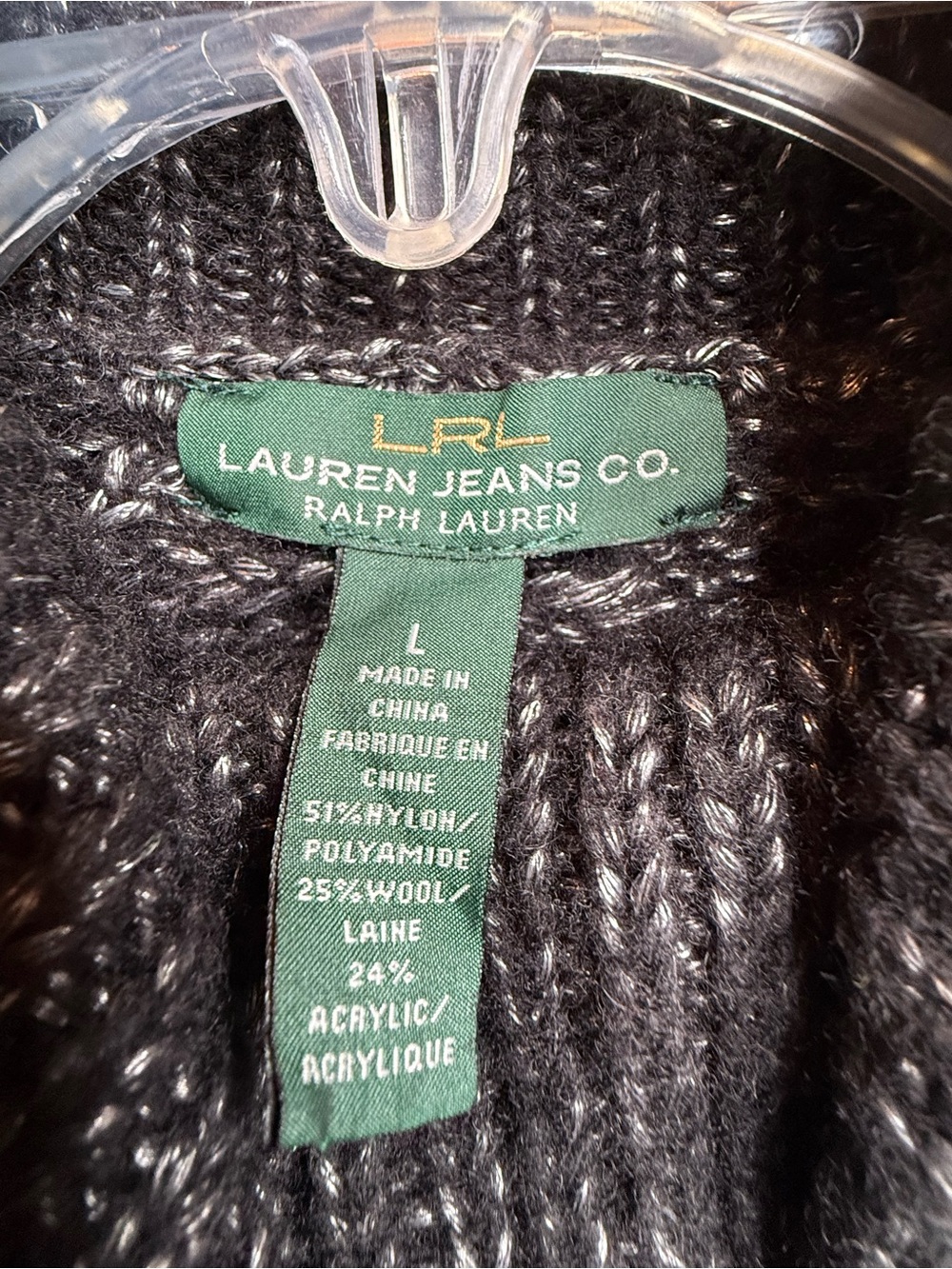Ralph Lauren Charcoal Cable Knit Cowl Sweater - Picture 4 of 7